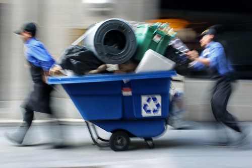 Recycling bins for construction debris in Chessington